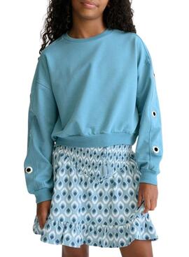 Sweatshirt Mayoral avec œillets bleus pour fille.