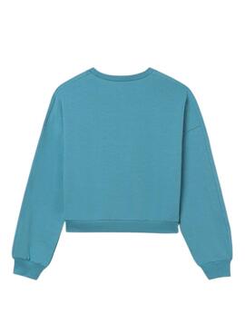 Sweatshirt Mayoral avec œillets bleus pour fille.