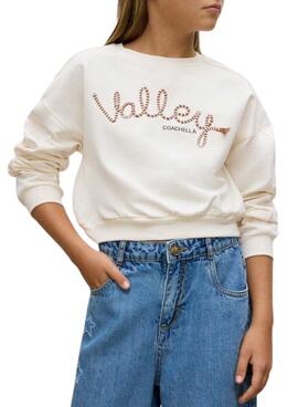 Sweat-shirt Mayoral brodée beige pour fille