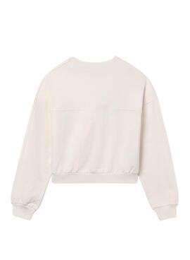 Sweat-shirt Mayoral brodée beige pour fille