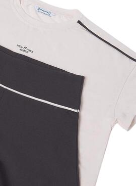 Ensemble sportif beige et noir pour fille de la marque Mayoral.