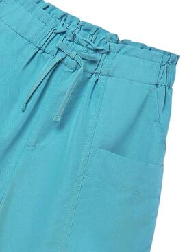 Pantalon fluide Mayoral turquoise pour fille