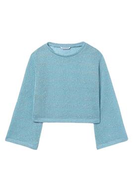 Maillot Mayoral tricot fin bleu ciel pour fille