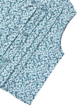 Top bleu imprimé Mayoral pour fille