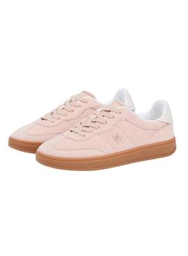 Chaussures Tommy Jeans Heritage Monogram roses pour femmes.