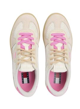 Chaussures Tommy Jeans The Greenwich Edge Knit beige et rose pour femme