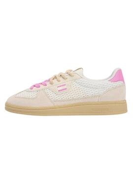 Chaussures Tommy Jeans The Greenwich Edge Knit beige et rose pour femme
