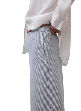 Pantalon Ecoalf Moss à rayures bleues et blanches pour femme