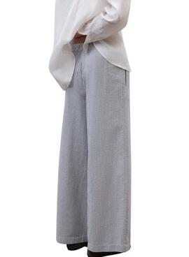 Pantalon Ecoalf Moss à rayures bleues et blanches pour femme