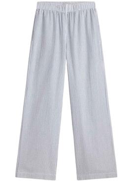 Pantalon Ecoalf Moss à rayures bleues et blanches pour femme