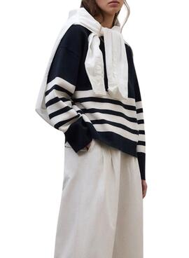 Maillot Ecoalf Koa à rayures marines imprimé pour femme.