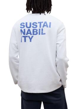 T-shirt Ecoalf à manches longues Sustano blanc pour homme