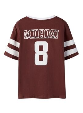 T-shirt Name It Thomas style collège marron pour garçon