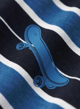 T-shirt Name It Thomas à rayures bleu marine pour garçon