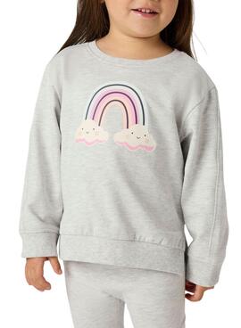 Sweat-shirt Name It Bissine arc-en-ciel gris clair pour fille