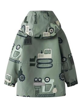 Imperméable Name It Max imprimé de machines vert sauge pour garçon