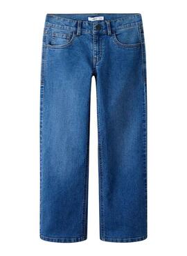 Pantalon Name It Frose wide leg bleu moyen pour fille.