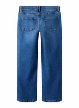 Pantalon Name It Frose wide leg bleu moyen pour fille.