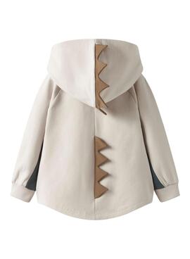 Sweat à capuche beige dinosaure pour garçon Name It