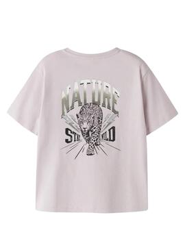 T-shirt Name It sauvage et libre rose clair pour fille