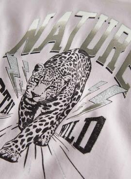 T-shirt Name It sauvage et libre rose clair pour fille