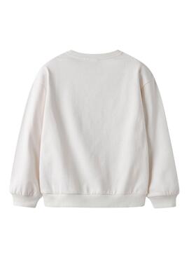 Sweat-shirt Name It love more écru pour fille