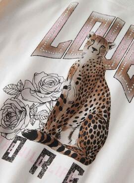 Sweat-shirt Name It love more écru pour fille