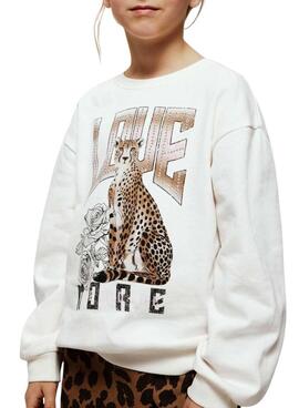 Sweat-shirt Name It love more écru pour fille
