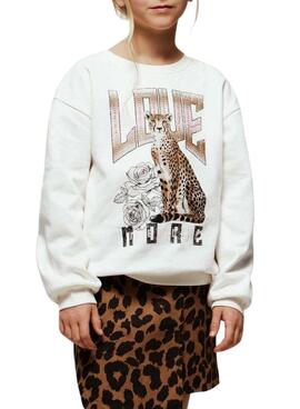 Sweat-shirt Name It love more écru pour fille