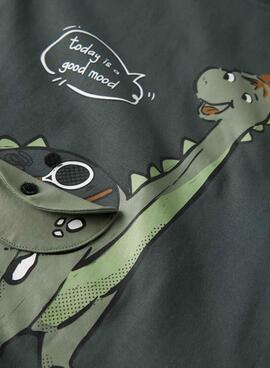 T-shirt Name It dinosaure vert foncé pour garçon