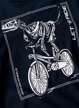 T-shirt Name It dinosaure vélo bleu marine pour garçon