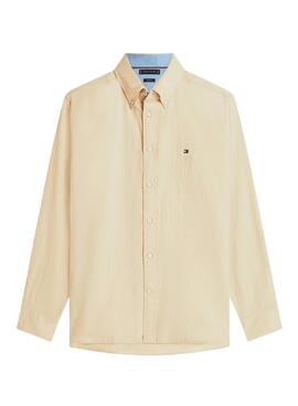 Chemise en lin Tommy Hilfiger en mélange de lin beige pour homme