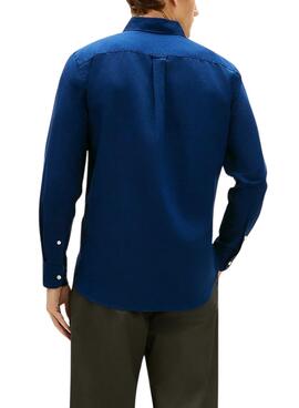 Chemise en lin Tommy Hilfiger Linen Blend bleu marine pour homme