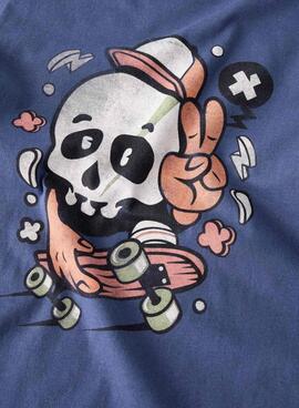 T-shirt Name It crâne skate bleu pour garçon