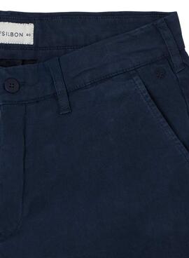 Pantalon chinois bleu marine pour homme Silbon