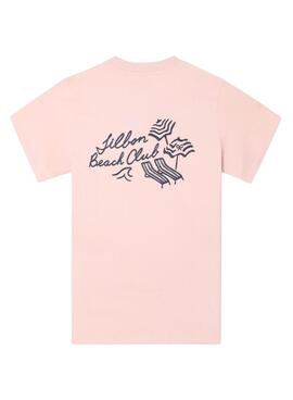 T-shirt Silbon Beach Club rose pour homme