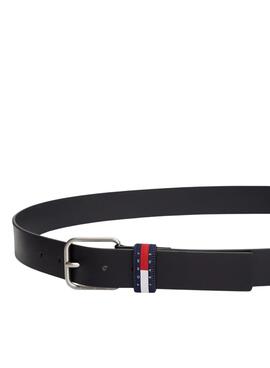 Ceinture en cuir bleue marine Tommy Jeans Ryan pour homme