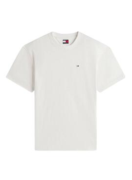 T-shirt basique Tommy Jeans Relaxed Flag blanc pour homme