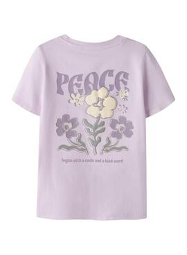 T-shirt Name It Dartiana choisis la gentillesse violet pour fille