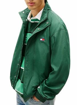 Veste Tommy Jeans Heritage Flag verte pour homme