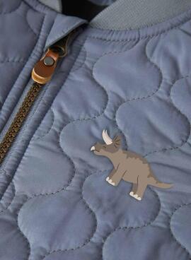 Veste matelassée bleu-gris dinosaures pour garçon Name It Marlon