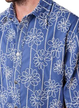 Chemise Project x Paris Candide Idylle fleurs bleues pour homme.