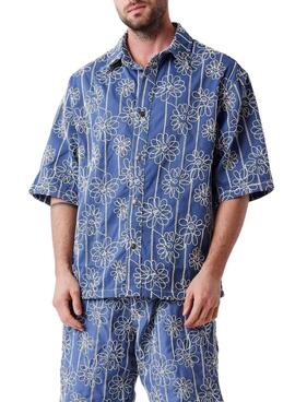 Chemise Project x Paris Candide Idylle fleurs bleues pour homme.