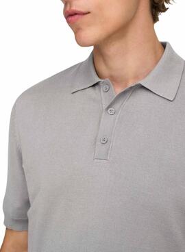Polo Only and Sons Wyler gris pour homme