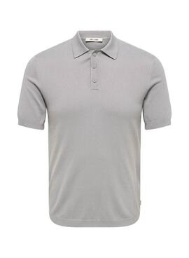 Polo Only and Sons Wyler gris pour homme