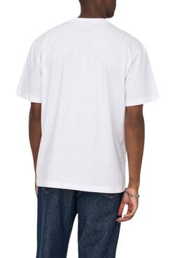 T-shirt Only and Sons Fred Eiffel blanc pour homme
