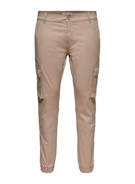 Pantalon Only and Sons Cam cargo beige pour homme