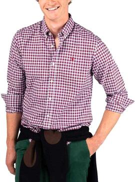 Chemise El Ganso Oxford Check Rouge Homme