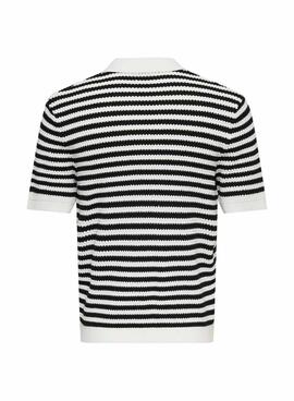 Polo Only and Sons en rayas de serge azul marino para hombre