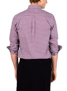 Chemise El Ganso Oxford Check Rouge Homme